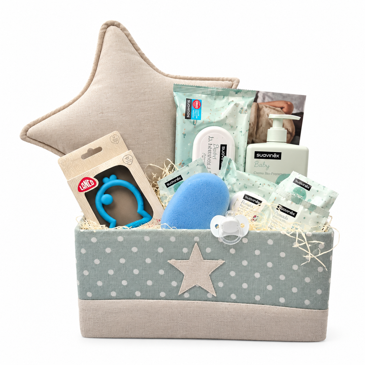 Cesta regalo para bebé Estrellita Azul con Suavinex