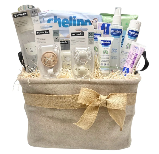 Cesta regalo nacimiento bebé gran set