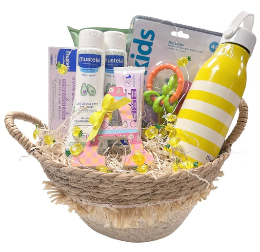 Cesta regalo bebé nacimiento caramelo