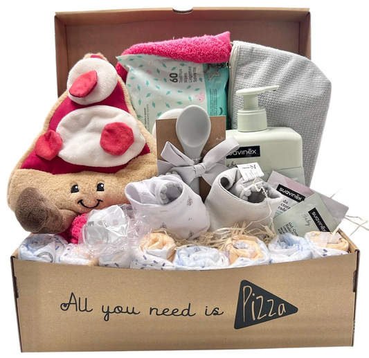 Cesta regalo bebé Pizza time