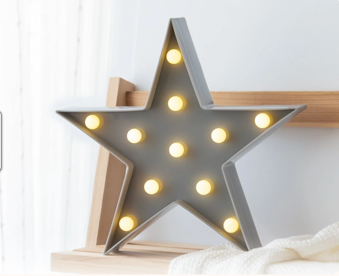 Luz LED estrella, lámpara quitamiedos
