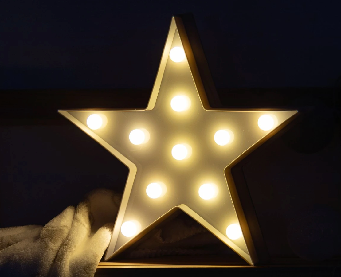 Luz LED estrella, lámpara quitamiedos