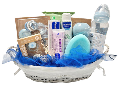 Cesta regalo bebé simpatía Azul