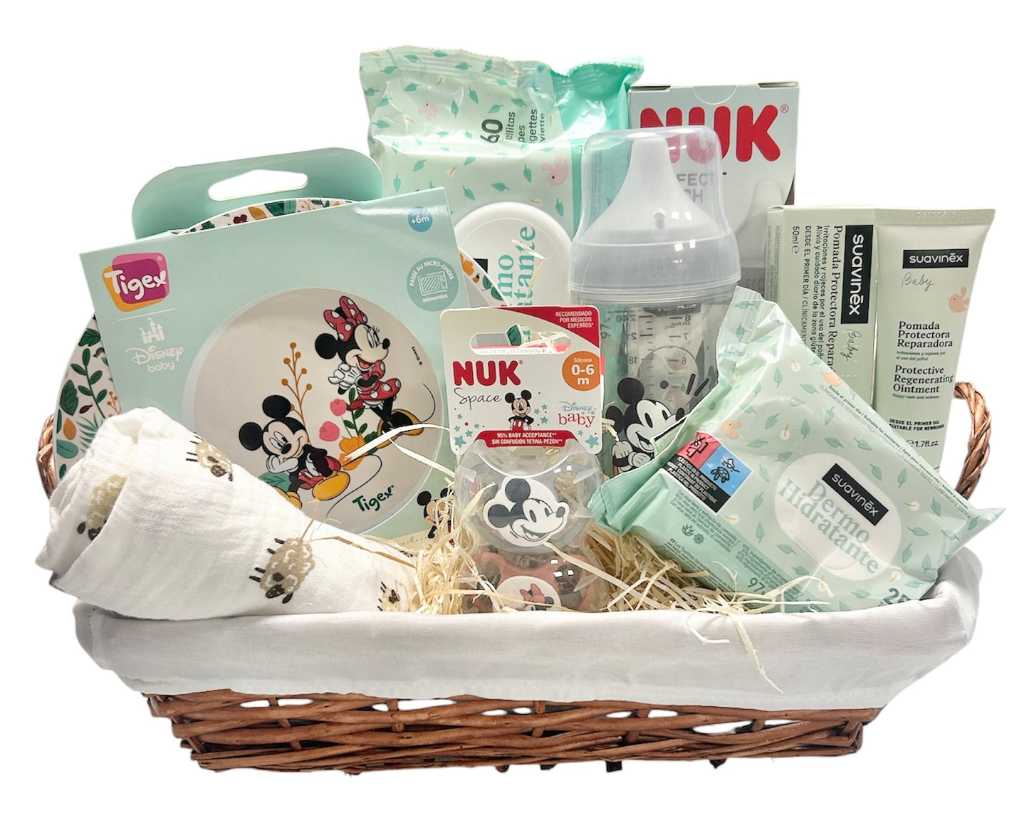 Cesta Regalo Nacimiento Bebé Mickey Mouse | Suavinex & NUK
