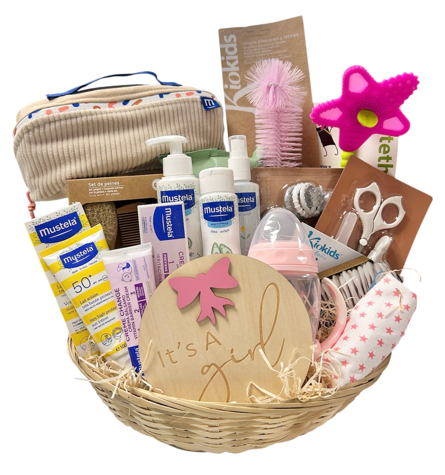 Canastilla Regalo Bebé It's a Girl | Mustela + Accesorios