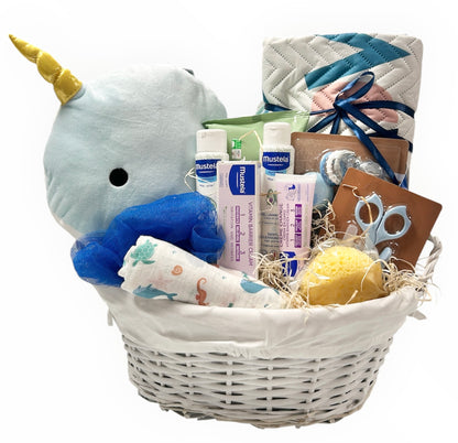 Cesta regalo bebé Mustela con ballena