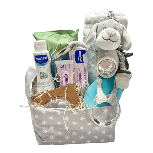 Canastilla Bebé Doggy – Regalo Recién Nacido con Mustela