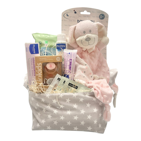 Canastilla Nacimiento Bebé Musty Hipo Rosa | Mustela