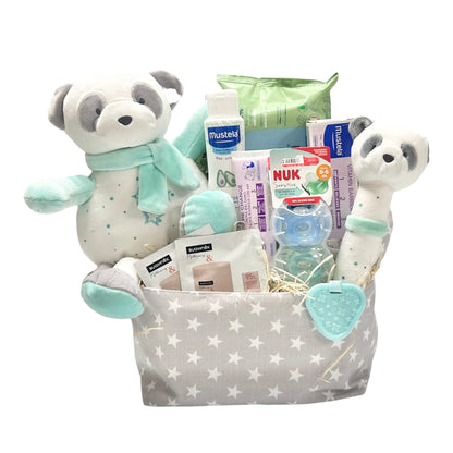 Canastilla Nacimiento Blue Dots con Mustela