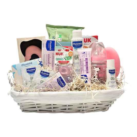 Cesta regalo bebé simpatía rosa