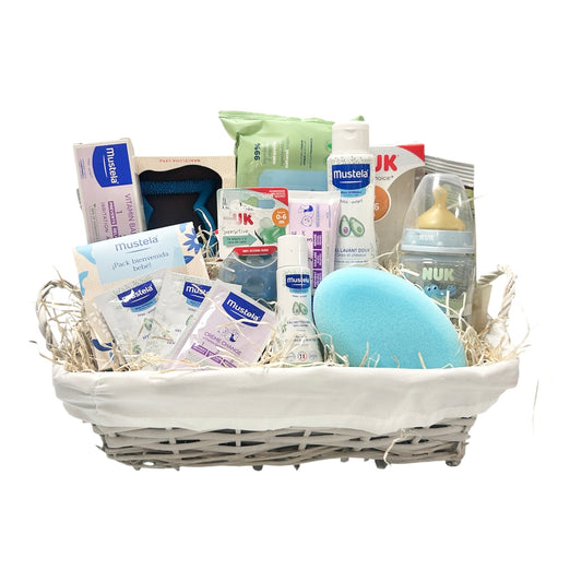 Cesta regalo bebé simpatía Azul