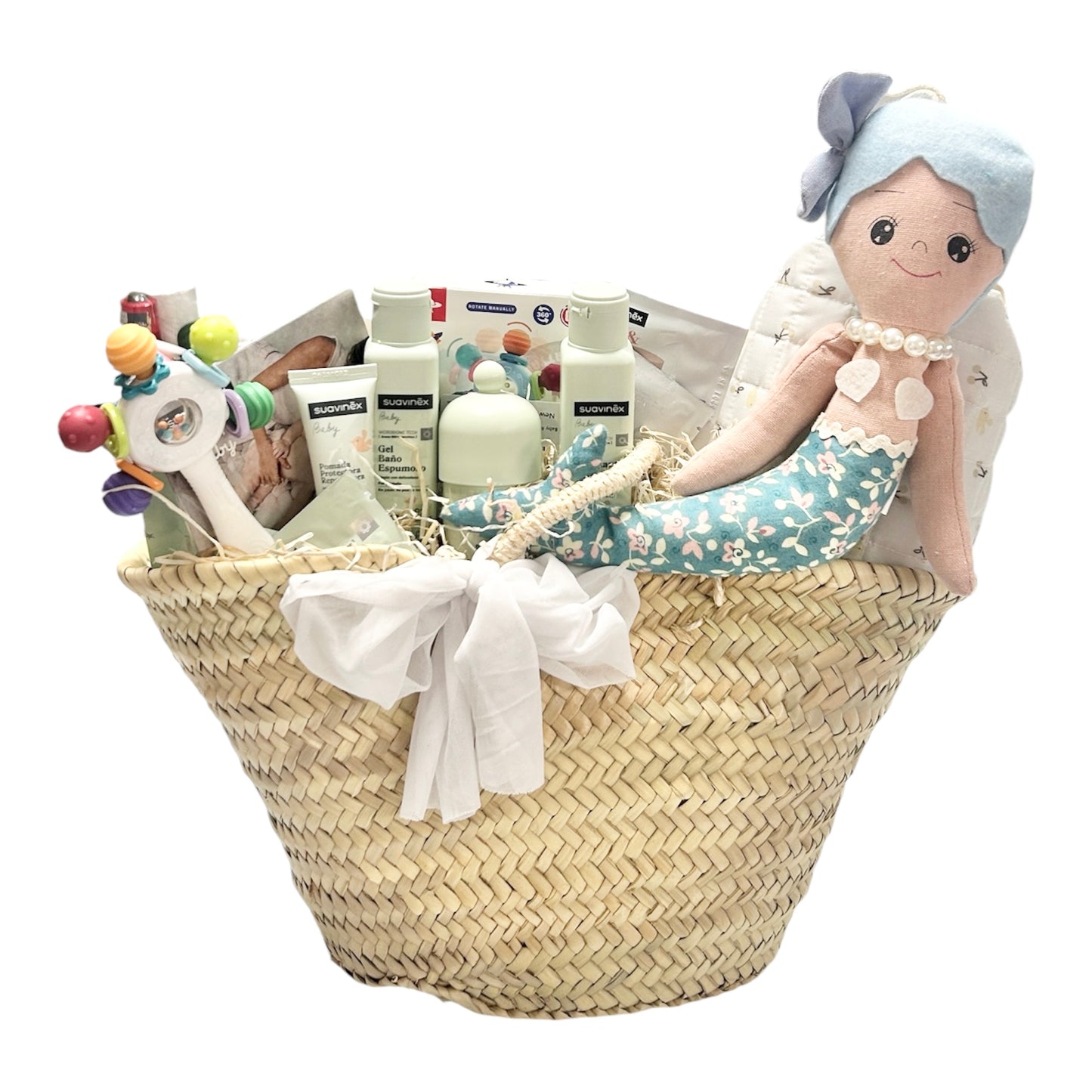Cesta Regalo Nacimiento Bebé Love You | Suavinex + Peluche Sirena