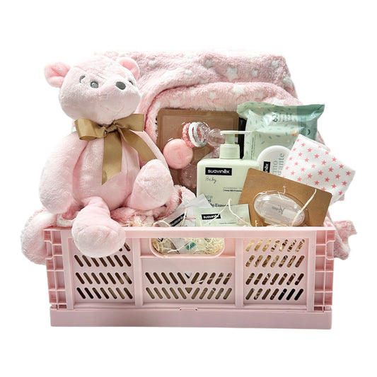 Cesta Regalo Nacimiento Bebé Star rosa — Suavinex & Kiokids