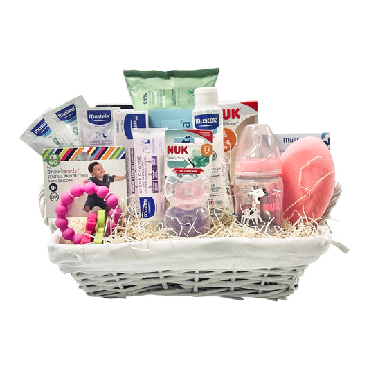 Cesta regalo bebé simpatía rosa