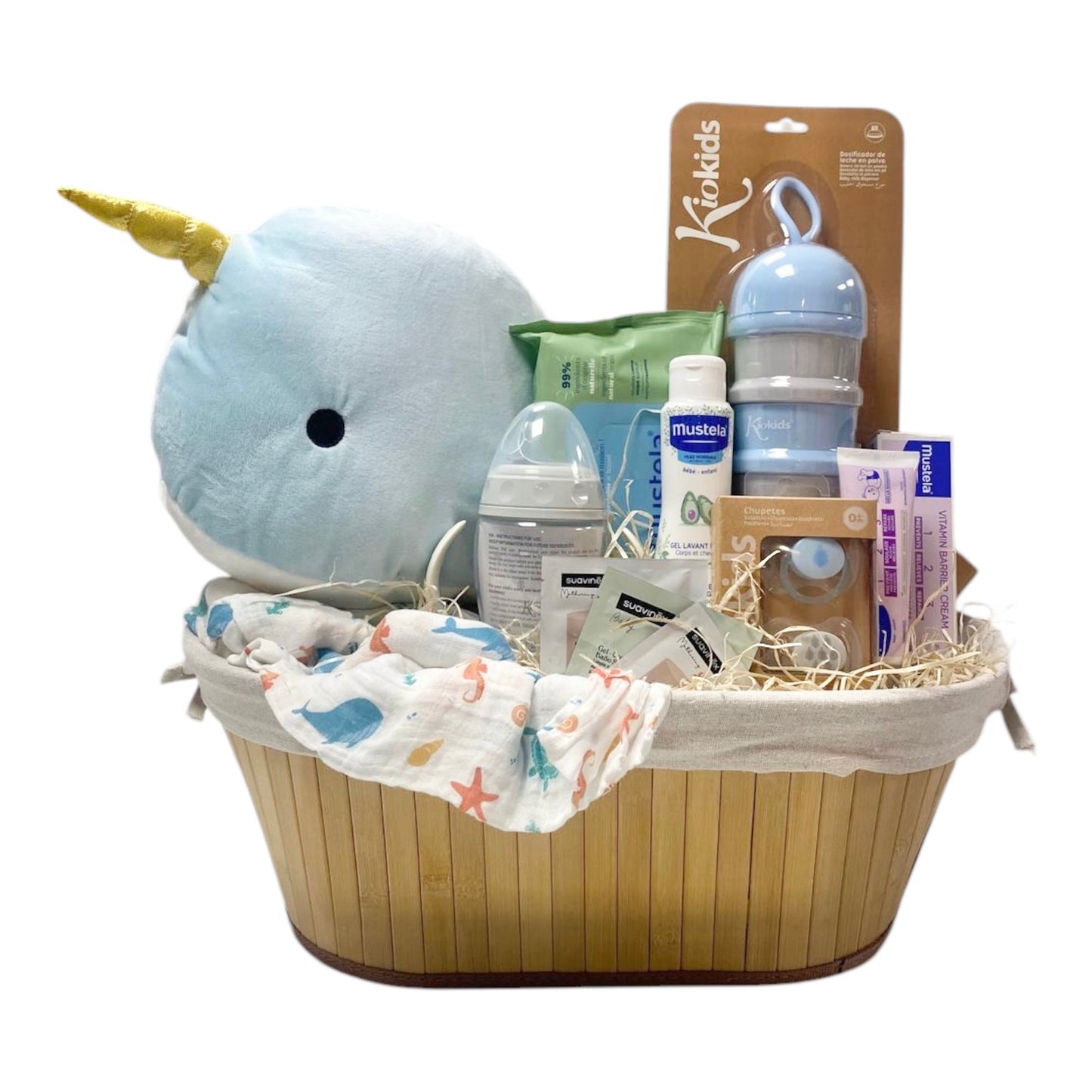 Cesta regalo nacimiento bebé ¡al agua patos!