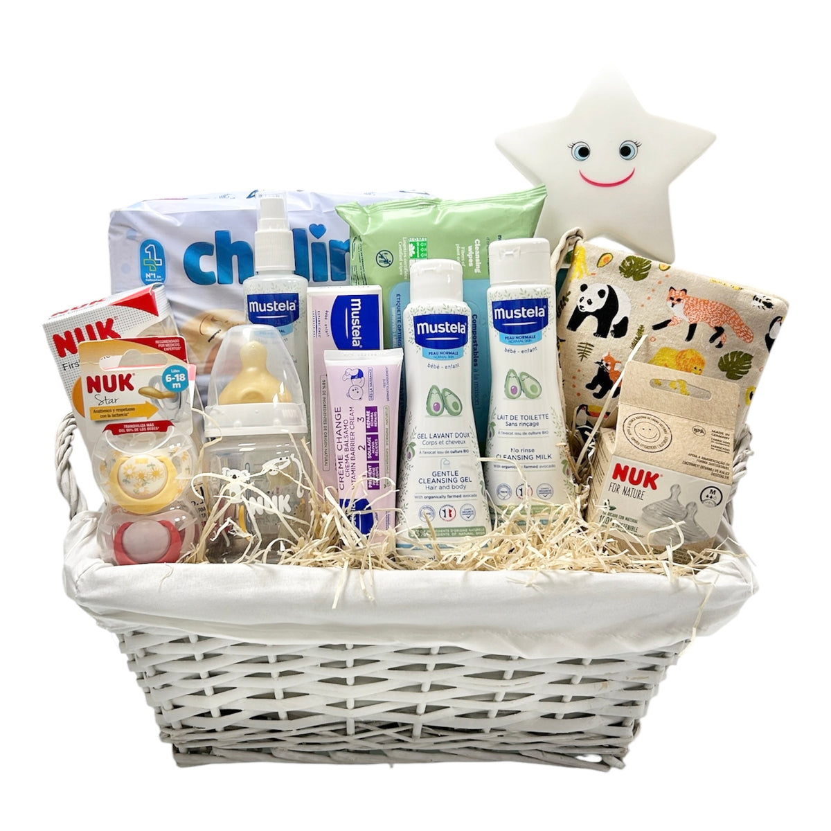 Cesta regalo para bebé Estrella con Mustela y Nuk