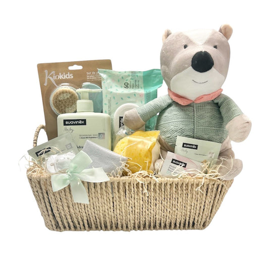 Cesta regalo bebé pequeño topo