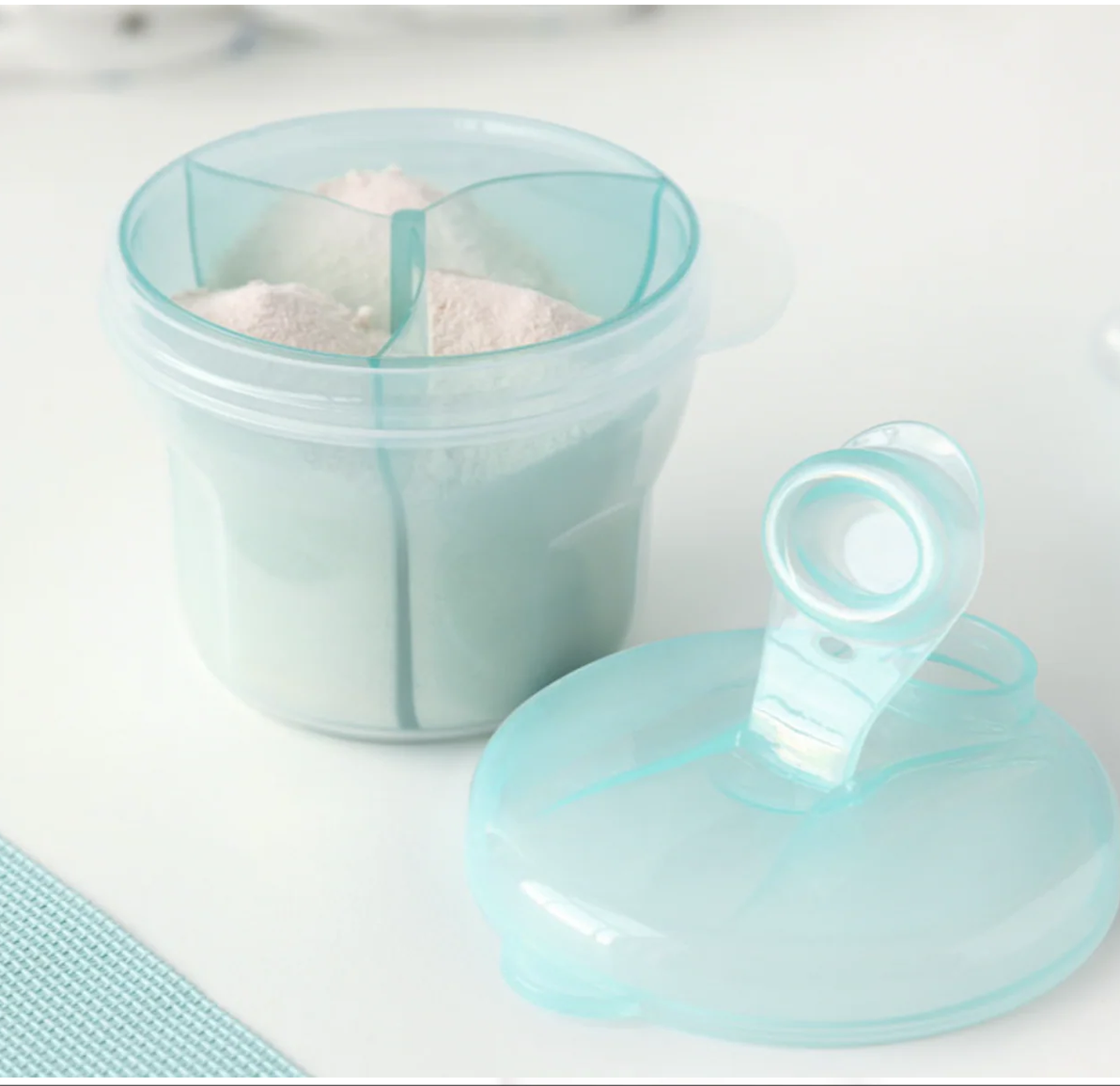 Dosificador leche en polvo azul