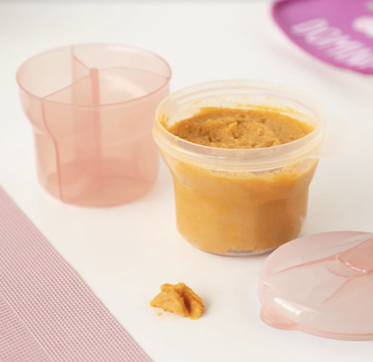 Dosificador leche en polvo rosa